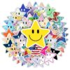 Wercokt 50PCS Smiling Star Stickers, Cute Water Bottle Stickers for Kids, for Teaching Rewards, Notebooks, Stationery, Luggage, Cartoon PVC Happy Stickers