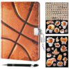 WERNNSAI Luminous Basketball Kids Diary with Lock Keys and Pen Stickers