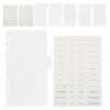 WESIEVYA 6 Ring Binder Dividers with Colorful Stickers for Office Organization 6pcs A6 with Tear-Resistant Pp Material and Frosted Design, Tabbed Sheet Protectors and Planner Inserts