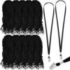 Wesnoy 2000 Pack Bulk Lanyards for ID Name Badges Holder,Black