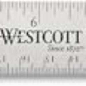 Westcott 10415 Stainless Metal Ruler with Non-Slip Cork Base, 12-Inch