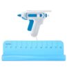 WESTCOTT Mini Hot Glue Gun I Set: Includes 2 Glue Sticks and Heat-resistant Silicone Craft Mat I for Children I White Blue I 7 mm I 10-20 Watt I E-16758 Bundle