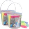 Westcott Street Chalk (Set of 2) | Pack of 20 Colourful Street Chalks for Children in Practical Transport Bucket | Easy to Wipe Clean | Suitable for Asphalt, Blackboard or Stone | E-744981 00