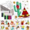 Western Cowboy Coloring Jigsaw Puzzle for Kids-DIY Horse Craft Party Favors