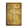 Westeros and The Free Cities Canvas Poster Retro Fantasy World Map Wall Art Vintage Parchment Style Picture Print for Gamer Room Decor (24x36inch Framed)