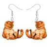 WEVENI Cute Tabby Cat Earrings Kitten Gifts for Pet Lovers Owners (Ginger)