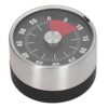 WGFOIP Magnetic Timer Precision Machined Stainless Steel Visual Timer for Kitchen Cooking Management 70db Alert 1 Unit (Black)