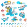 WhalesBot A1 Coding Toy for Kids, Building Block Robot, Fun STEM Toy with Magnetic Controller and Sensor Blocks, Screen-Free Coding with 3 Guide Books for Kids 3-6