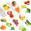 Whaline 1400Pcs Fruit Vegetable Stickers 16 Design Realistic Food Stickers Colorful Waterproof Vegetable Fruit Decals for DIY Crafts Home Classroom Rewards Greeting Cards Making Scrapbooking Decor