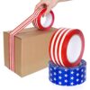 Whaline 220 Yard Patriotic Packing Tapes 250th Anniversary 4th of July Star and Striped Tape Waterproof Independence Day Shipping Tapes for Small Business DIY Crafts Box Carton Decor