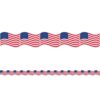 Whaline 60Pcs 69Ft Patriotic Bulletin Board Borders American Flag Trim Border Stickers Self-Adhesive 4th of July Border Decals for 250th Anniversary Independence Day Classroom Decoration