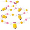 Whaline Back to School Felt Pom Banner Decoration, 8.2 Ft Pencil Pompom