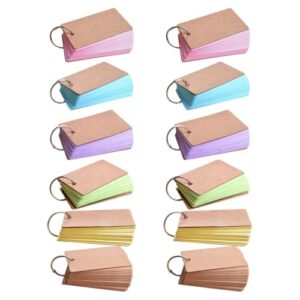 WHAMVOX 12pcs Colorful Blank Index Cards Made of Metal and Paper, Visually Engaging and Portable Memo Study Cards for Students and Learners, Lightweight for Practice the Go or Home Use