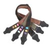 WHAMVOX Adjustable Nylon Guitar Strap with Built-in Pick Holder and 3 Picks for Electric and Semi-acoustic Bass Guitars, Lightweight Black Strap for Comfortable Playing Random Color