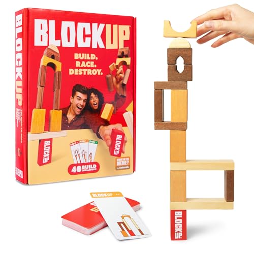 What DO You Meme? Block Up by Relatable, Exciting Tower Game for Kids & Adults Family Game Night, Great Building Toys Kids Games, Includes 28 Blocks, 40 Blueprint Cards, and Instructions