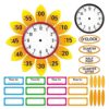 WhatSign Telling Time Bulletin Board Decorations 38Pcs Telling Time Bulletin Board Set Learning to Tell Time Clock Cutouts Early Childhood Development Products Kid Age Range