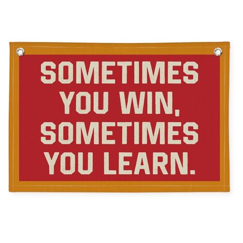 Wheatwin Inspirational Classroom Decor, Teacher Gifts Positive Affirmations Motivational Wall Decor Banner, Sometimes You Win Sometimes You Learn Banner for Classroom Playroom Office Kids Room 20x30