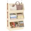 WHEEXIAG Hanging Closet Organizer, Closet Organizers and Storage, Hanging Closet Organizer Extra Large - Fabric Closet Hanging Organizer for Home, Dorm, Rv,Handbags, Underwear, Sock. Beige - 1 Pack