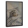 Whimsical Reading Raccoon Oil Painting Cozy Animal Canvas Wall Art
