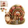 Whimsical Village 3D Fabric Poke Craft Kit Mess-Free DIY Art Set (# B)
