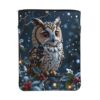 Whimsical Winter Owl Book Sleeve with Front Pocket 11.8"X9", Waterproof Oxford Protector Case for Hardcover Paperback Journal for Travel Office