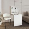 White 4-Shelf Folding Table, Wood