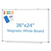 White Board Dry Erase Whiteboard for Wall 36" x 24" Aluminum Presentation Magnetic Whiteboards with Long Pen Tray, 12 Magnets, 3 Markers & 1 Eraser