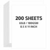 White Cardstock Paper 8.5 x 11, 65 lb/180 gsm, 200 Sheets