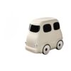 White Car Shaped Trash Can with Lid, Large Capacity Mini Bus Style Waste Basket with Wheels, Cute Vehicle Storage Bin for Bedroom, Living Room, Kids Room, Playroom, Office, and Toy Organization