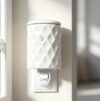 White Ceramic Plug-in Wall Wax Melt Warmer, Single Pack Electric Scented Wax Burner, Plug in Fragrance Melter for Wax Cubes, Home Bedroom Bathroom Decor