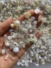 White Kandi Bead Mix with Y2K 90s Kawaii Charms for Bracelets, Jewelry Making, Keychains, Beadable Pens and DIY Craft Supplies