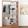 Whitmor 27 Pair Over The Door Shoe Organizer, 11 Tier Hanging Shoe Organizer, Heavy Duty Metal & Mesh Shoe Holder, Hanging Shoe Rack for Closet Organizer & Storage,79.9"L x 21.7"W x 7.5"H, White