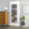 Whitmor Over The Door Shoe Organizer, 26 Pocket Over Door Shoe Shelves, Space Saving Hanging Shoe Organizer, Door Shoe Rack for Closet Organizer & Storage，63" L x 22" W x 6" H, Transparent & Gray