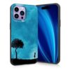 wiaekosef for iPhone 16 Pro Max Case,Slim Thin Silicone Soft Flexible TPU Brushed Black Anti-Scratch Shockproof Protective Cover,Tree Girl Starry Sky
