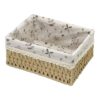 Wicker Storage Baskets, Handwoven Paper Rope Organizer Bins with Removable Floral Liner, Large for Bathroom, Pantry, Shelf, Countertop, Closet (Beige, L)