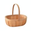 Wicker Storage Basket with Handle, Hand-Woven Natural Wood Shelf Bin for Countertop Organization and Home Decor (1 PC)