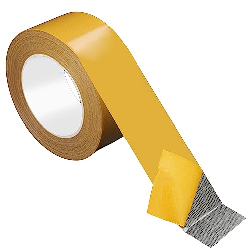 Wide Double Sided Tape, 2"×65 FT Stick Mesh Strong Adhesive Double Sided Adhesive Tape for DIY Crafts Rug Fixed,Grid Fixed Double-Sided Tape Heavy Duty for Office Wedding Edge Banding (2"×65 FT)