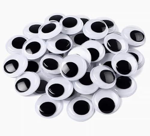 Wiggle Eyes Self Adhesive Black White Googly Eyes for DIY Crafts Decoration Plastic Eyes with Strong Adhesive, Easy to Stick. Ideal for DIY Crafts, School Projects, Party Favors. (0.6 in)