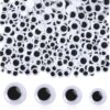Wiggle Googly Eyes with Self Adhesive, 300Pcs 6mm 8mm 10mm 12mm Mixed Small Black White Plastic Sticky Eye Eyeball Stickers for DIY Handmade Art Crafts Halloween Party Decorations