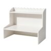 Wilafury Desk Shelf Organizer, Multi-Tier Wooden Desktop Bookshelf with Open Storage Compartments, Mini Bookshelf, White