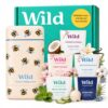 Wild Aluminum Free Natural Deodorant Ultimate Starter Kit - Bee Print Case - Natural Ingredients & 24 Hour Odor Protection - Women's - Variety of Scents - Case + 5 Refills