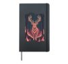 Wildfire Forest Spirit Stag Deer Buck Hardcover Journal, Black