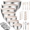 Wildone Mixing Bowls with Airtight Lids, Stainless Steel Nesting Bowls Set