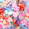 WILLBOND 50 Pieces Assorted Charms Cute Set Flatback Beads Making Kit Mixed Candy Sweets Resin Random Kawaii Candy Resin Ornaments for DIY Craft Scrapbooking Decoration