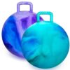 Willingfun Hopper Ball 2 Pack with Air Pump, 18 Inch Bounce Balls with Handles for Kids, Best Gift for Ages 3 4 5 6 7 8 Boys and Girls, Toys for Ages 3-10, Ride on Toys for Kids 4-8, Hopper Toy