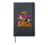 Will Teach For Brains Funny Zombie Halloween Teacher Costume Hardcover Journal, Black