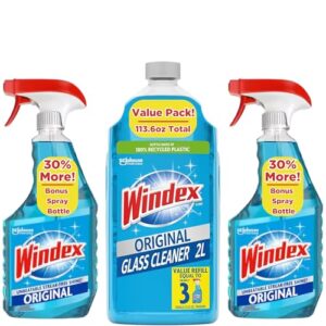 Windex Original Glass Cleaner, 2 spray bottles + 67 fl. oz. Refill