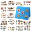Windkream 16 Pack Felt Board Story Sets Flannel Felt Story Board Pieces with a Multi Functional Pieces Storage Binder and 16 Pcs Pocket for Activities Time(Bible Stories)