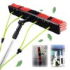Window Cleaning Telescopic Cleaner Wash Brush Kit Adjustable Pole Length，Telescopic Pole Kit 3-12m with 50cm Water Brush - Ideal for Solar Panel & Conservatory Roof Cleaning - Reach Up to 4m