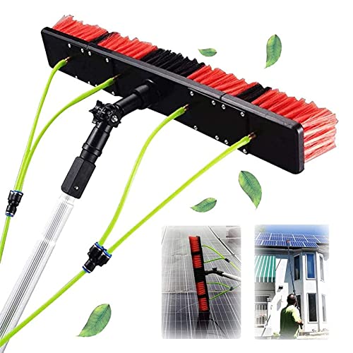 Window Cleaning Telescopic Cleaner Wash Brush Kit Adjustable Pole Length,Telescopic Pole Kit 3-12m with 50cm Water Brush - Ideal for Solar Panel & Conservatory Roof Cleaning - Reach Up to 4m